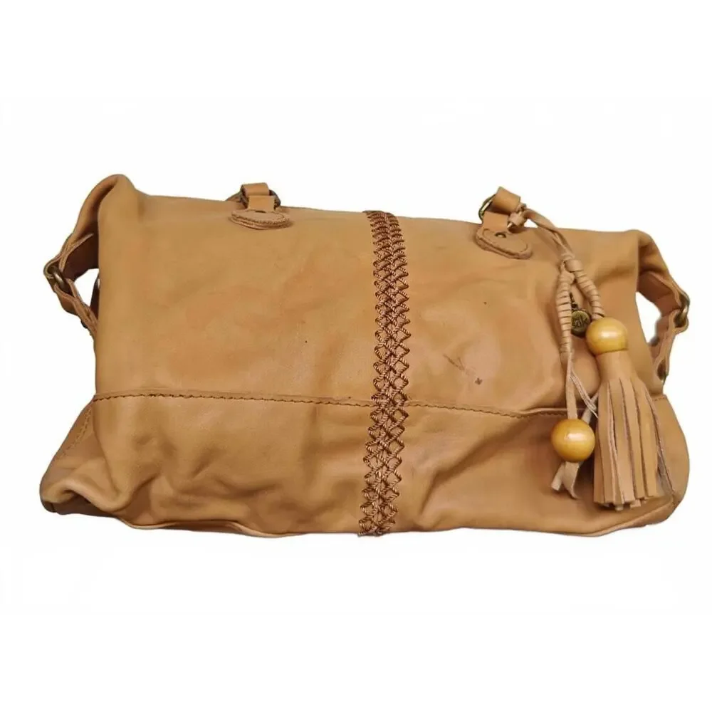 The Sak Tan Laurel Canyon Satchel with Tassel Boho Hobo Purse